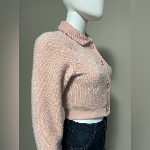 Zara Pink Cropped Cardigan - Picture 2 of 3